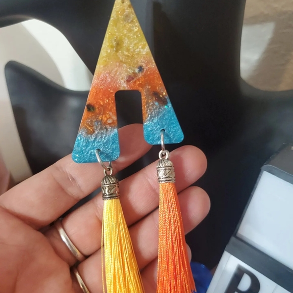 😱3 for $20 Handmade unique one of a kind dangle tassel multi stone Earrings - Picture 5 of 10